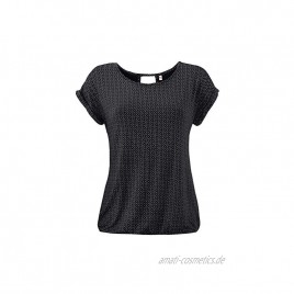 ELFIN Damen T-Shirt Kurzarm Blusen Shirt mit Allover-Minimal Print Lose Stretch Basic Tee