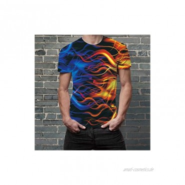 SunFocus Tshirt Herren 3D Sommer Kurzarm Casual Druck Grafik Lustige T-Shirts Tops für Täglich S-XXL