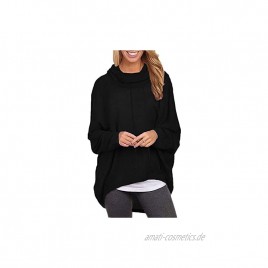 ZANZEA Damen Rollkragen Langarmshirts Asymmetrisch Sweatshirt Jumper Pullover Oversize Tops