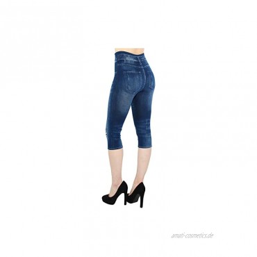 dy mode Damen 3 4 Leggings Capri Leggins Jeans Optik CLG002