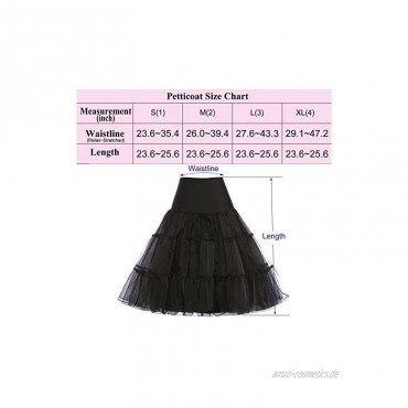 GRACE KARIN 50s Petticoat Unterrock Rockabilly Reifrock Damen Ballettrock CL8922
