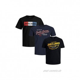 JACK & JONES Herren T-Shirt 3er Pack Big Size Übergröße Rundhals O-Neck Tee T Shirt 2XL 3XL 4XL 5XL 6XL 7XL 8XL