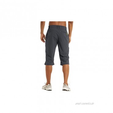 KEFITEVD Herren 3 4 Outdoor Hose Schnelltrocknend Viele Taschen Wanderhose Stretch Capri Radhose Leicht Atmungsaktiv Sommer Shorts